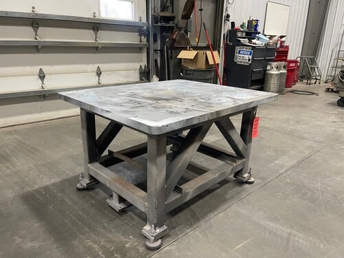 3.33' x 4' x 1.5" Steel table, 29" H - Image 4