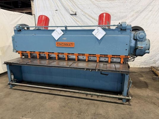 3/8" x 10' Cincinnati #2510, mechanical squaring shear, 18" throat, 36" front operated power back gauge, 128" - Image 2