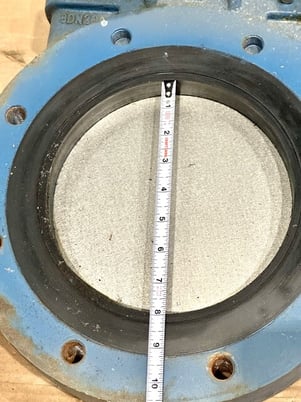 8" Dezurik, manual knife gate valve, Stainless gate, carbon steel body, unused - Image 8