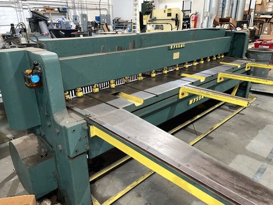 10 gauge x 10' Wysong #1010, shear, 24" rear operated manual back gauge, 5 HP, 60 SPM, 6' squaring arm, 1999 - Image 2