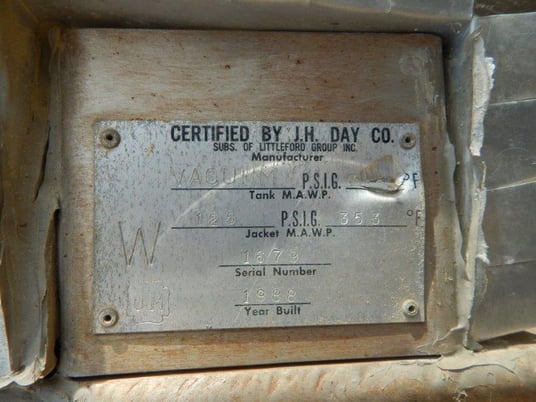 177 cu.ft. Jh Day, Stainless Steel Nauta Mixer, 125 psi @ 353&deg;F Jacket, 1988 - Image 5