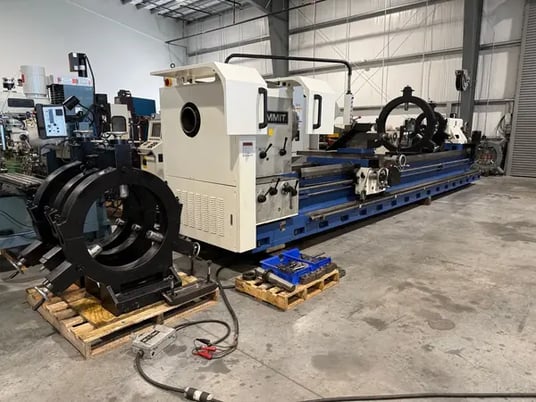 47" x 240" Summit #47-9x240, hollw spindle lathe, 25" 3-jaw chuck, 9" bore, A2-15, Newall 2-Axis digital read - Image 2