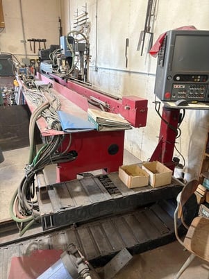 Koike Aronson #PLP-X3100, flame cutter, 10' x 24' water table, 2 torches, 1 oxy fuel head, 2010 - Image 1