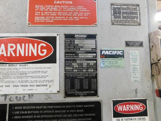 225 Ton, Pacific #J225-12, press brake, 12' overall, die holder, 1998 - Image 6