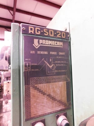 55 Ton, Promecam #RG5020, press brake, 6.8'OA, manual back gauge - Image 6