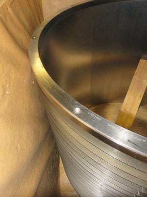 Voith #VPS25, Slotted C-Bar Basket Screen, 0.12" Slots, 39.4" I.D., 42" O.D., 38.25" Tall - Image 1