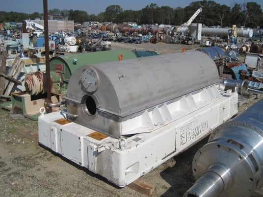 Sharples #P5400, Decanter Centrifuge, 316 Stainless Steel, solid bowl, hard conveyor, ring dam & bowl liner - Image 1