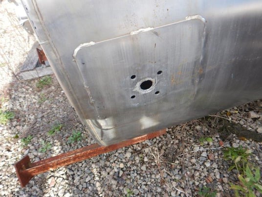 1050 gallon Perry Products, Stainless Steel Tank, Vertical, 65" diameter x 74" Straight Side, Flat Top, Cone - Image 3