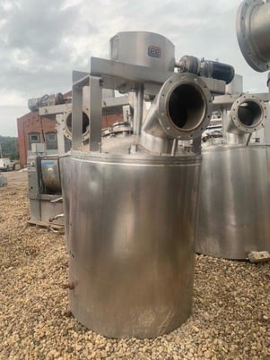 400 gallon Lee, Inc. #250U9MS, Stainless Steel Jacketed Mix Tank, Vertical, 48" diameter x 55" Straight Side - Image 1