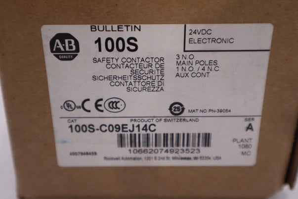 New Allen-Bradley bradley 100s-c09ej14c ser. a 24vdc safety contactor stock h211a - Image 2