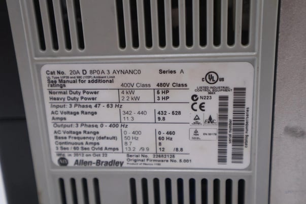 20ad8p0a3aynanc0 Allen-Bradley bradley powerflex 70 5hp ac drive 480 volt stock 3303 - Image 8