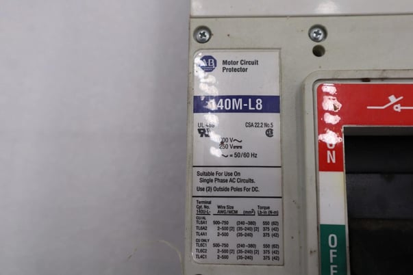 Allen-Bradley bradley 140m-l8p-d60 / 140ml8pd60 600a max stock 2077 - Image 1