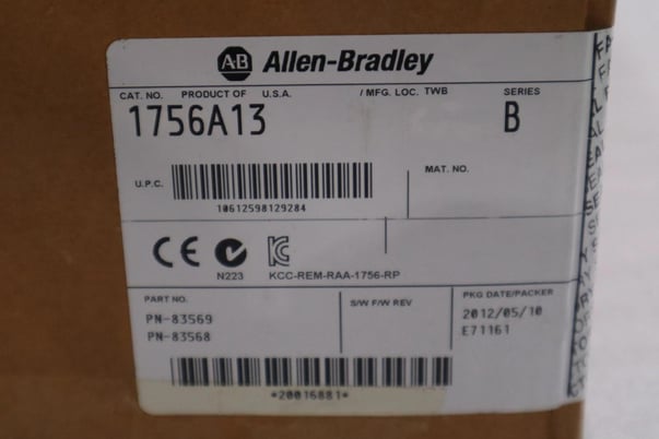 NEW Allen-Bradley BRADLEY 1756-A13 Series B ControlLogix 13 Slot Chassis PLC STOCK H250 - Image 1