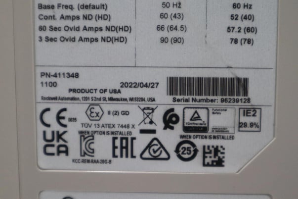 Allen-Bradley Bradley PowerFlex 755 DRIVE 20G11ND052JA0NNNNN 40 HP 480V NEW STOCK 5668 889508555416 - Image 4