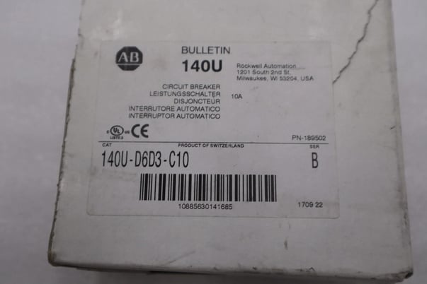 NEW Allen-Bradley Bradley 140U-D6D3-C10 Molded Case Circuit Breaker STOCK H521A - Image 1