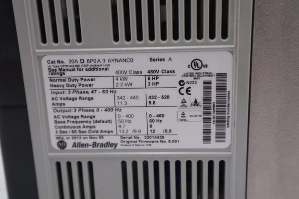 20ad8p0a3aynanc0 Allen-Bradley bradley powerflex 70 5hp ac drive 480 volt stock 3302 - Image 8