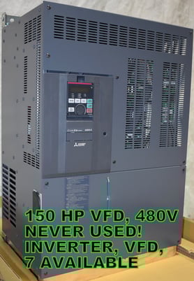 150 HP Mitsubishi, VFD inverter, 3-phase, Ethernet, VFD drives, never used, 2023 - Image 4