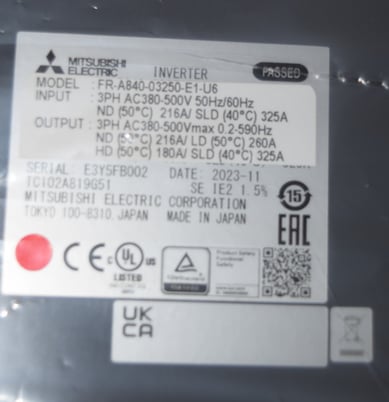 150 HP Mitsubishi, VFD inverter, 3-phase, Ethernet, VFD drives, never used, 2023 - Image 6