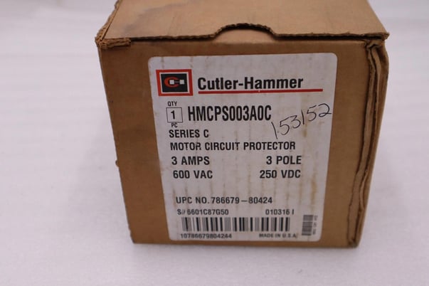 New open box eaton cutler hammer hmcps003a0c 3pole 600v 3a circuit breaker h1033 - Image 3
