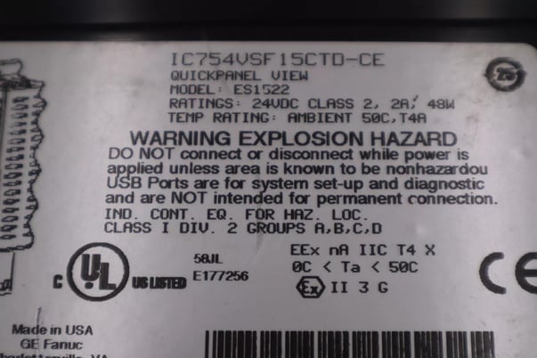 General Electric ES1522 / IC754VSF15CTD-CE QuickPanel View SCREEN STOCK G128A - Image 3