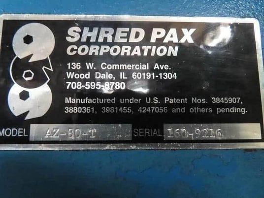 Shredpax model az80 dual shaft shredder twin 40hp motors (no control) - Image 6