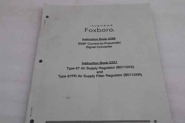 FOXBORO E69FB13RS AIR CONVERTER / PRESSURE REGULATOR B182C8N2LB STOCK #1703 - Image 2