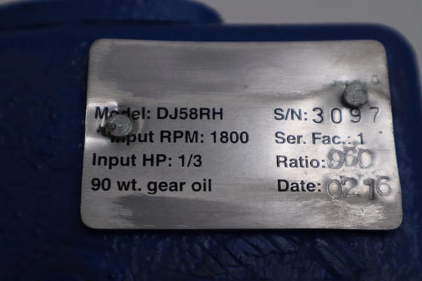NEW OPEN BOX P & A Conveyor Gearbox DJ58RH 1800 Rpm 1/3 Hp 960:1 Ratio STK 2102A - Image 4