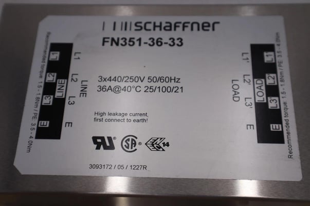 Schaffner fn351-36-33 / fn3513633 (new no box) stock h737 - Image 3