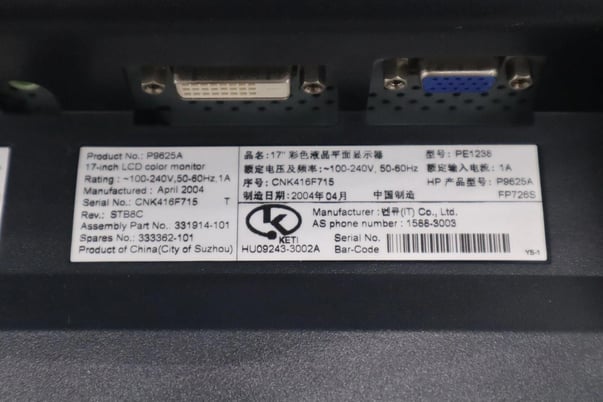 SURPLUS NEVER USED HP PE1238 L1730 17' ' LCD Monitor STOCK H81 - Image 4