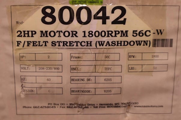 North american electric f56c2m-4 motor 3450rpm 2hp 60hz rpm 1750 stock s-294 - Image 1