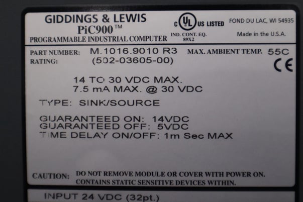 GIDDINGS & LEWIS M.1016.9010 R3/ 502-03605-00 PiC900 STOCK 328-C - Image 2