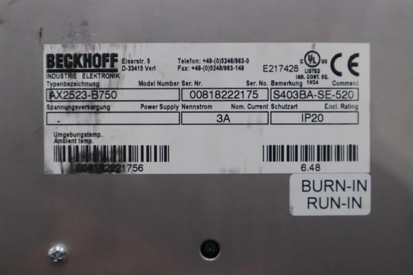 Beckhoff #AX2523-B750, Servo Drive STOCK 3434-D - Image 5