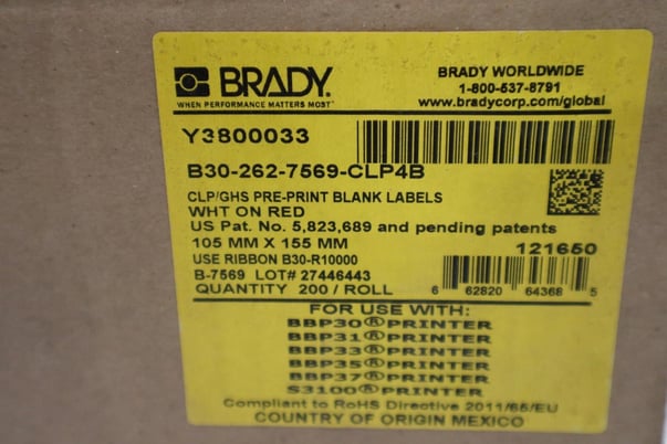 NEW Brady Printer B30-262-7569-CLP4B Press Room Equipment Print Chemical Labels STOCK H390 - Image 2