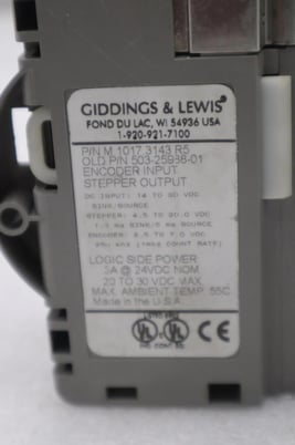 GIDDINGS & LEWIS M.1017.3143 R5 STEPPER OUTPUT ENCODER INPUT STOCK 658-D - Image 2