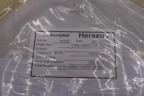 Heraeus Pedestal Fin Quartz 52232 1105-100521-14 Rev.0 New Open Box #2675 - Image 3