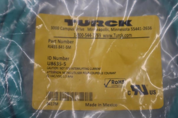 NEW Turck RSS RJ45S 841-5M Ethernet Cordset 5m STOCK H334A - Image 2