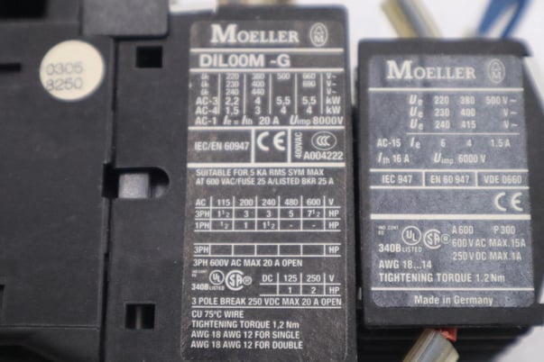 Moeller DIL00M-G CONTACTOR 20 AMP 3 POLE STOCK L-460C - Image 2