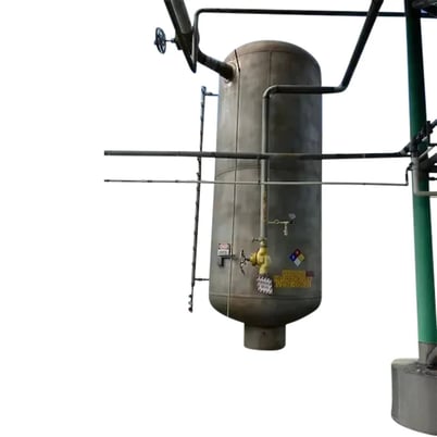 96" diameter x 96" L x 5015 gallon, RVS, Stainless Steel vertical ammonia receiver, R-717 refrigerant - Image 2