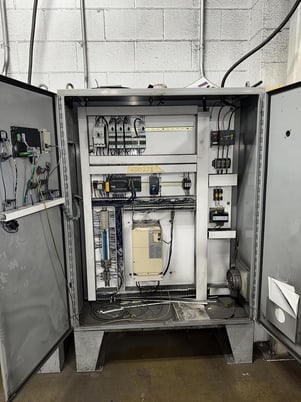 7 cu.ft. Wheelabrator #TMR-7, tumblast machine, rubber belt, 25 HP EZ Fit wheel, PLC Control - Image 6