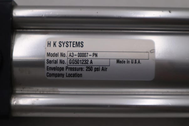 H K Systems Pneumatic Cylinder A3-00007-PN/ GG501232 A 250 PSI STOCK H1507 - Image 2