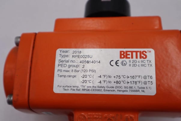 Bettis ball valve rpe0025u 1 in 150 lb stock #310-a - Image 2