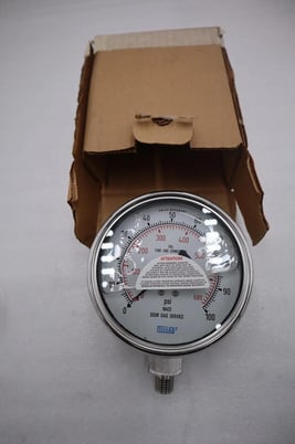 NEW Wika 4" NACE Sour Gas Service Gauge Range 0-100 PSI 0-680 kPa STOCK G642A - Image 1
