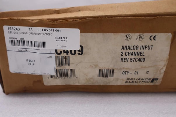 New in box reliance electric 57409-g analog input module stock g520 - Image 3