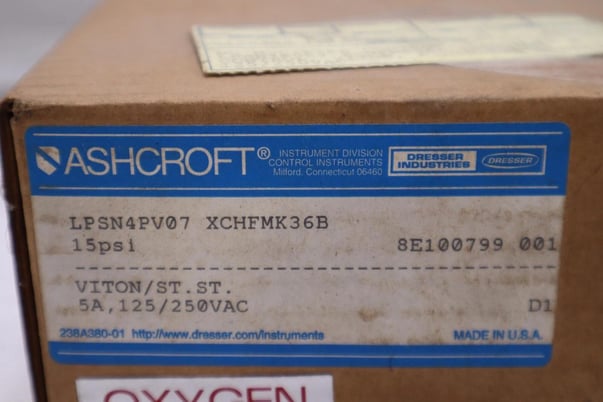 NEW ASHCROFT LPSN4PV07 XCHFMK36B Pressure Switch 200psi 5A 125/250VAC STOCK H984 - Image 2