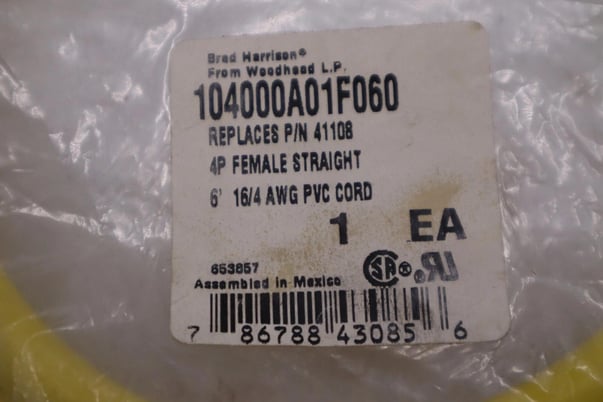 New brad harrison 104000a01f060 cordset 4 pin 600v female stock h835 - Image 2
