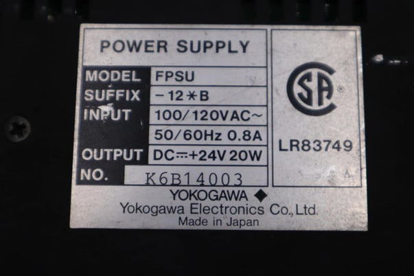 Yokogawa fpsu -12*b power supply stock #k-2910-a - Image 2
