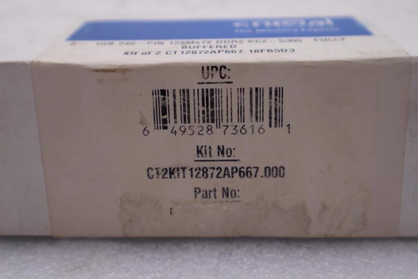 CRUCIAL ct12872ap667 FULLY BUFFERED STOCK #K-1876 - Image 2