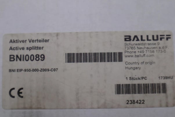 BALLUFF 950-000-Z009-C07 ETHERNET SWITCH BNI0089 STOCK #K-3875 - Image 2