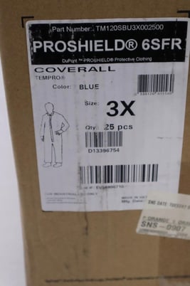 Proshield tm120sbu2x002500 case of 25 coverall blu 2x open wr/ank fr tempro h298 - Image 1