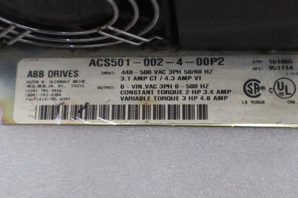 ABB ACS500 AC Drive ACS501-002-4-00P2 2 HP 3 PH STOCK 2267-A - Image 6